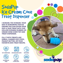 Load image into Gallery viewer, SodaPup Ice Cream Cone Durable Rubber Chew Toy and Treat Dispenser