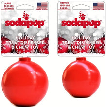 Load image into Gallery viewer, SodaPup Christmas Ornament Durable Rubber Chew Toy &amp; Treat Dispenser - Red