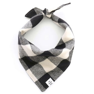 Black and White Check Flannel Dog Bandana