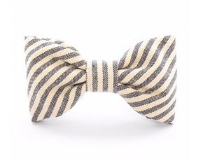 Charcoal Stripe Dog Bow Tie