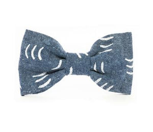 Denim Waves Dog Bow Tie